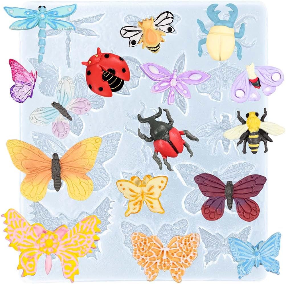 Butterfly and Insects Mold Silicone for Fondant, Air Dry Clay, Resin Crafts