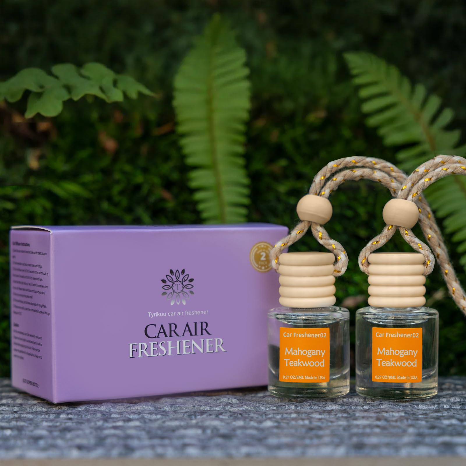 Hanging Car Air Freshener, Long Lasting Scent, Cute Air Fresheners for Women, 2 Pack Non-Toxic Essential Oil Diffuser, Made in USA