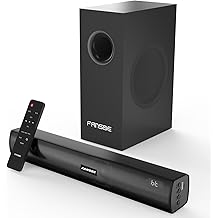 Home Theater Sound Bar Subwoofer, Sound Bar Bluetooth Surround Speakers, TV Speakers Sound Bars Bluetooth Hdmi(ARC) Optical Coaxial AUX USB 2.1ch Home Audio Sound System TV PC Wall MountS, Black