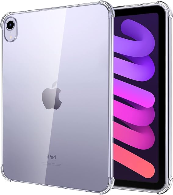 Migeec Case Compatible with iPad Mini 6 (8.3 Inch, 2021 Model) with Soft TPU Silicone Cover, Slim Clear Lightweight Backshell, Shockproof Edge Bumper