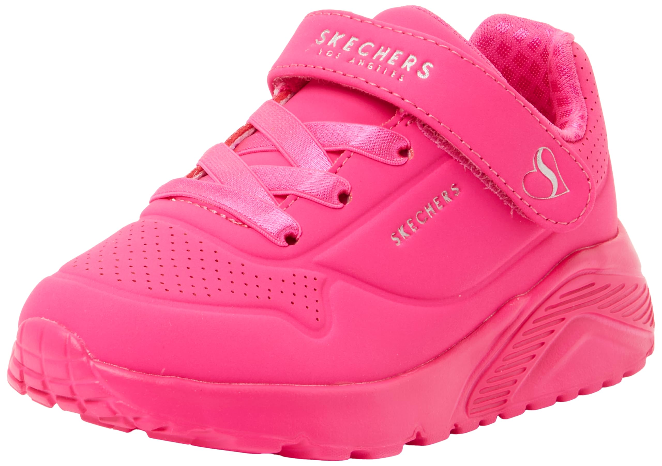 Skechers Baby Girl's Uno Lite Sneaker, Hot Pink Synthetic/Trim, 4 UK