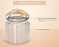 Vista 4 de Cubierta de chispa para fogata compatible con fogata de tamaño de hoguera, fácil de levantar, accesorios de pantalla de chispas de acero inoxidable