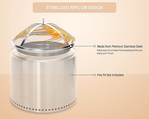 Miniatura 4 de Cubierta de chispa para fogata compatible con fogata de tamaño de hoguera, fácil de levantar, accesorios de pantalla de chispas de acero inoxidable