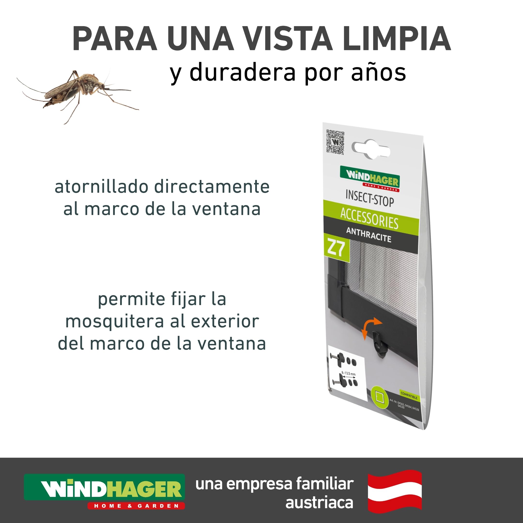 Windhager Juego de Hojas de mosquitera para Ventanas, Accesorios para mosquiteras, repuestos para mosquiteras, Marco Tensor de Ventana, Incl. Tornillos, fácil Montaje, 4 Piezas, Blanco