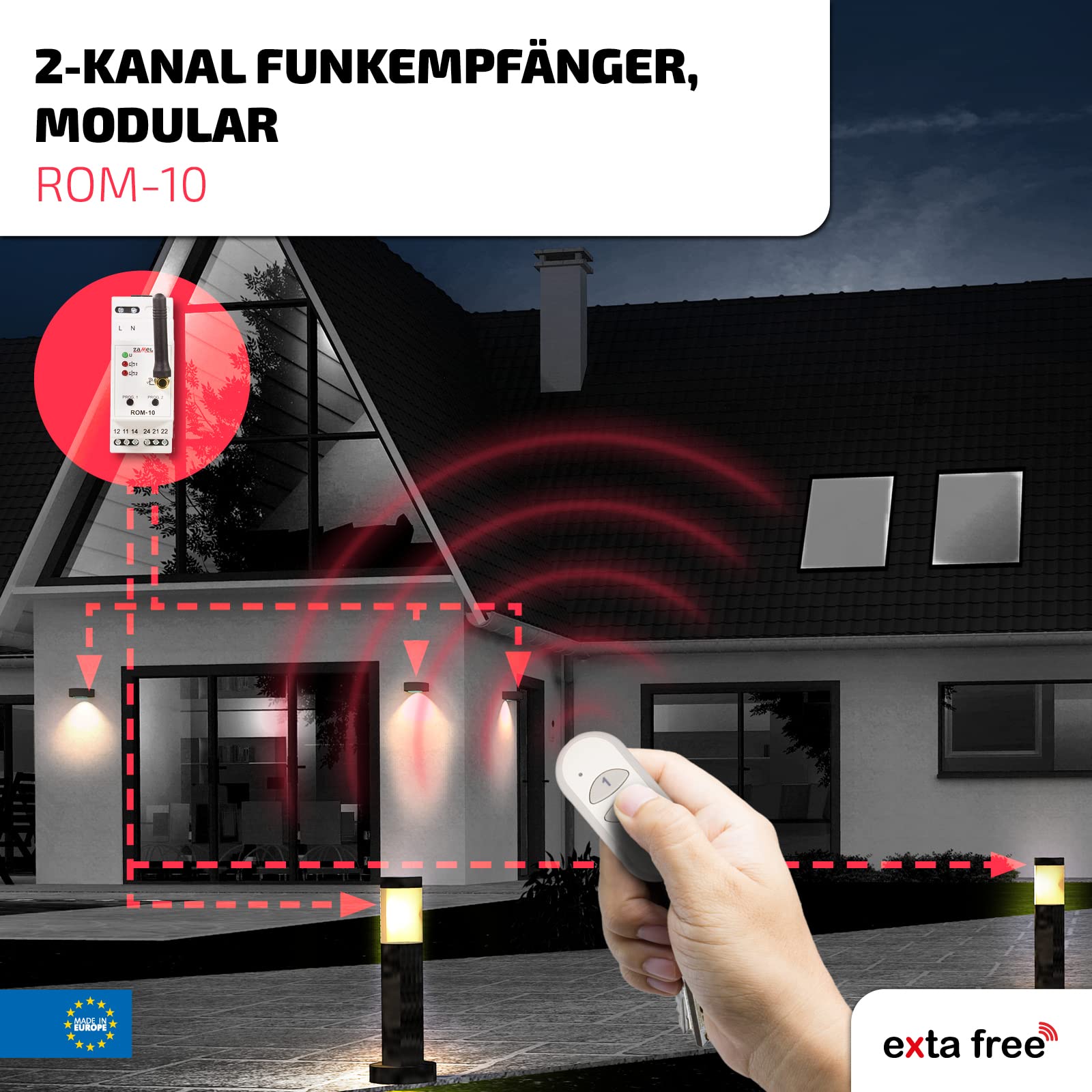 EXTA FREE ROM-10 2-kanałowy odbiornik radiowy, modułowy