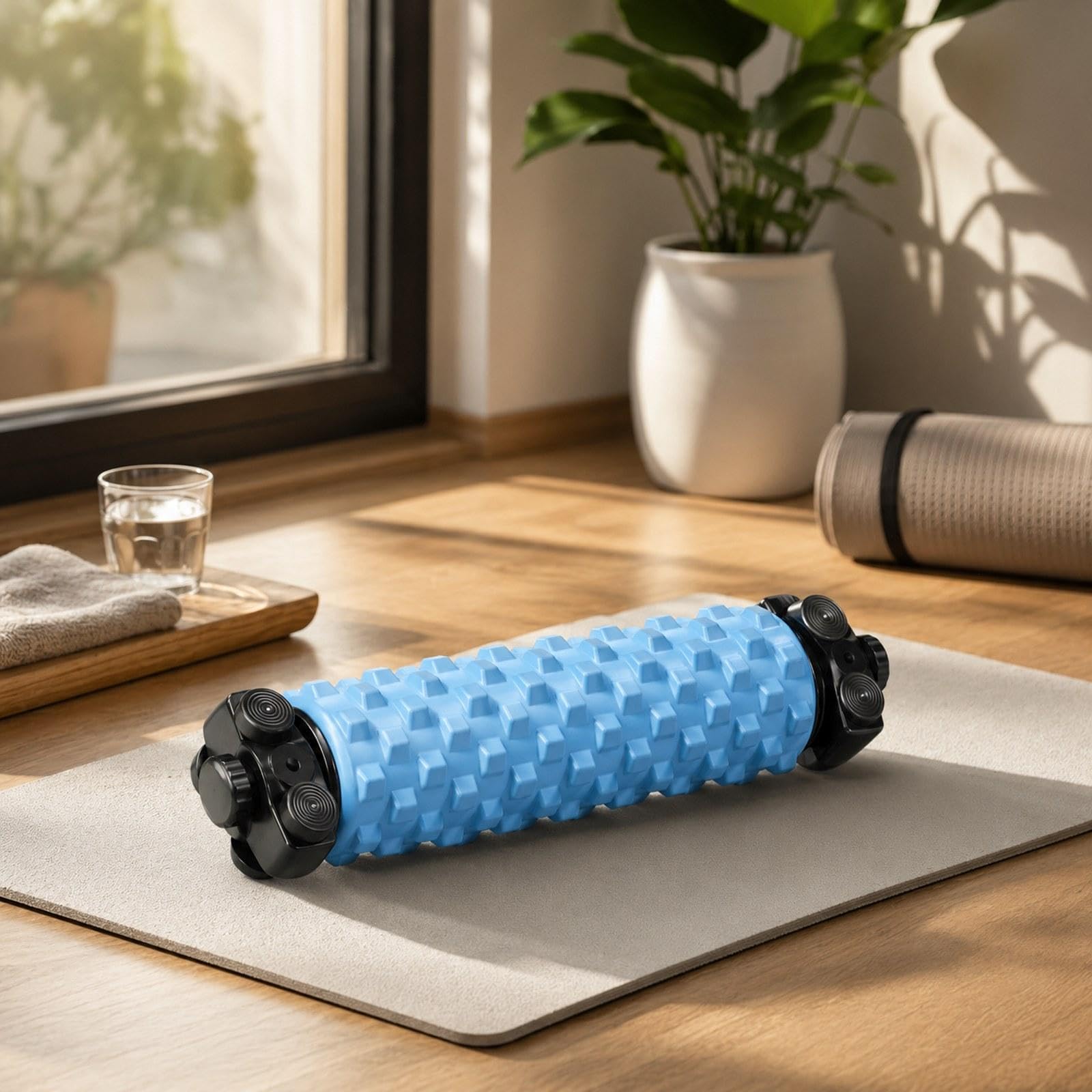 Rullo Massaggiante con Supporto, in Schiuma Eva per Donne, Leggero, Strumento per Massaggi Completi del Corpo, Rullo per Esercizi di Pilates