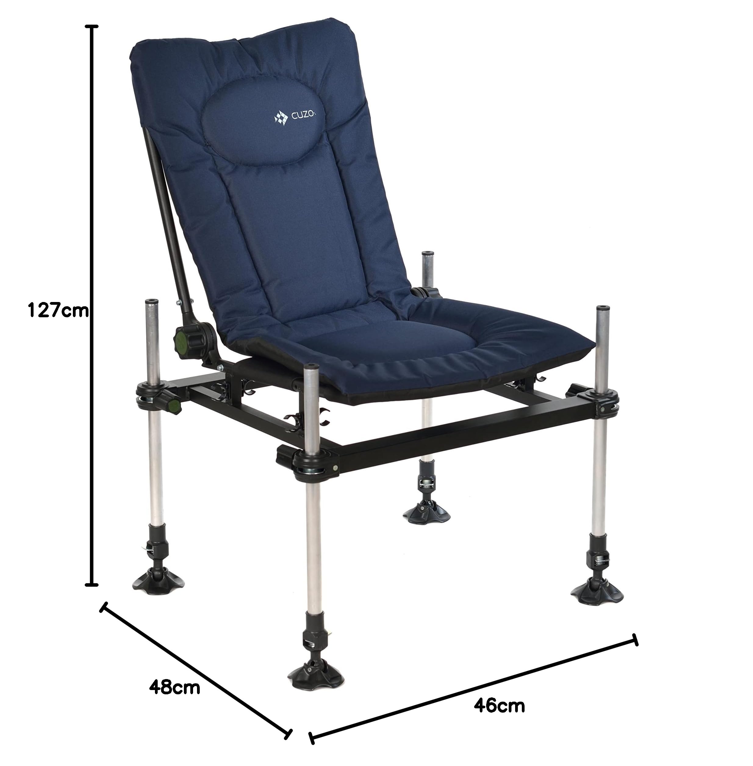 Carp Angelstuhl Campingstuhl CUZO F3 Blau Feeder Methood Stuhl Deluxe Karpfen Angler Campingstuhl mit extra Höhe Sonstiges