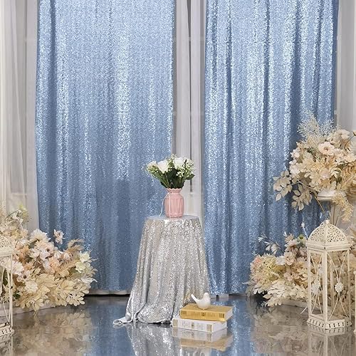 Miniatura 2 de Juya Delight Cortina de fondo de fotografía de lentejuelas para decoración de bodas, fiestas, festivales y ceremonias