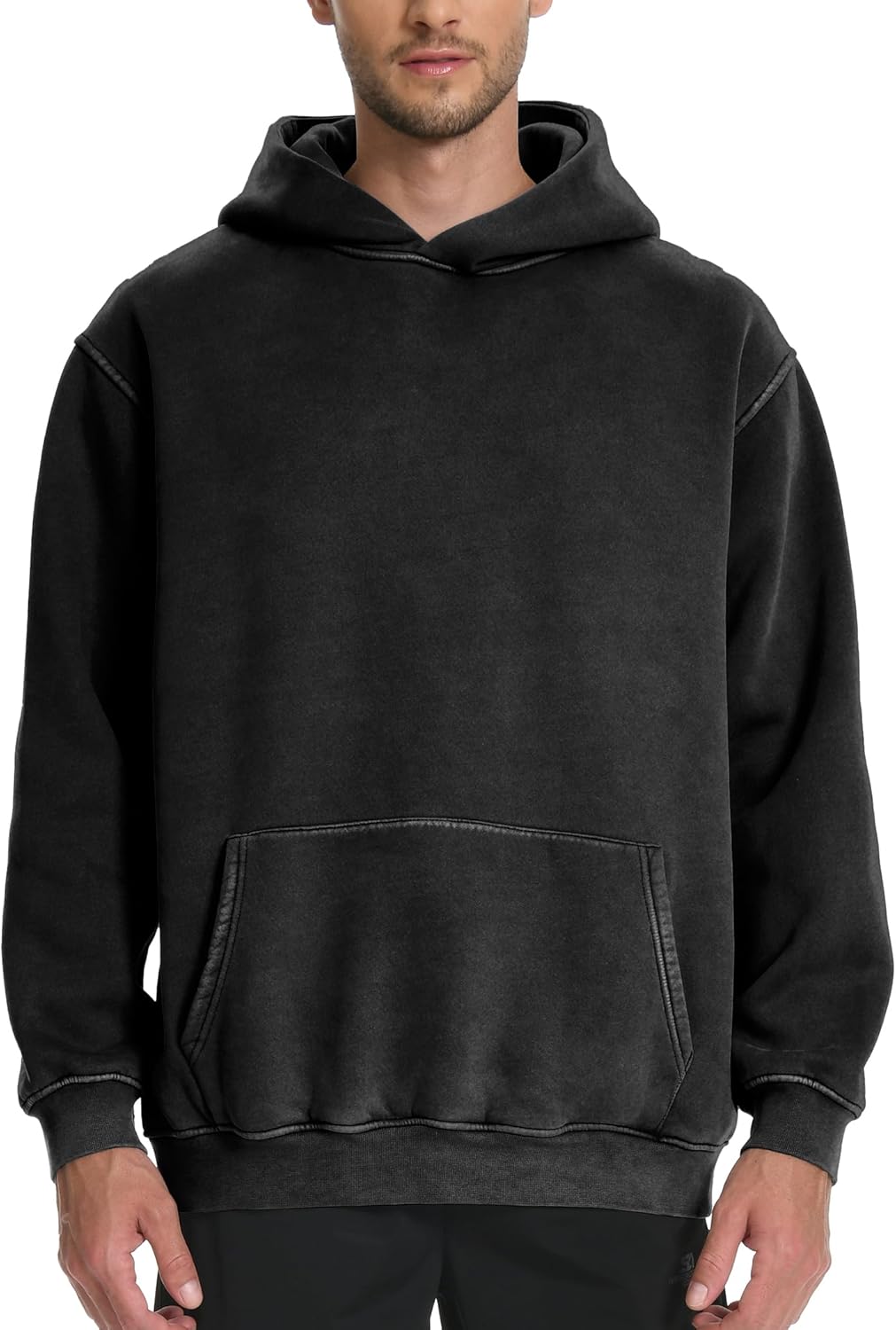 Hatant Hoodies for Men Heavyweight Fleece Sweatshirts Mens Acid Wash Athletic Hoodie Oversized Matching Pullover for Couples - Image 3