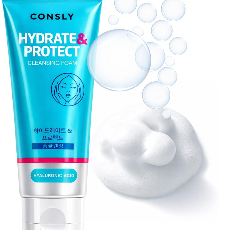 Espuma de limpeza facial com ácido hialurônico CONSLY, 120 mL