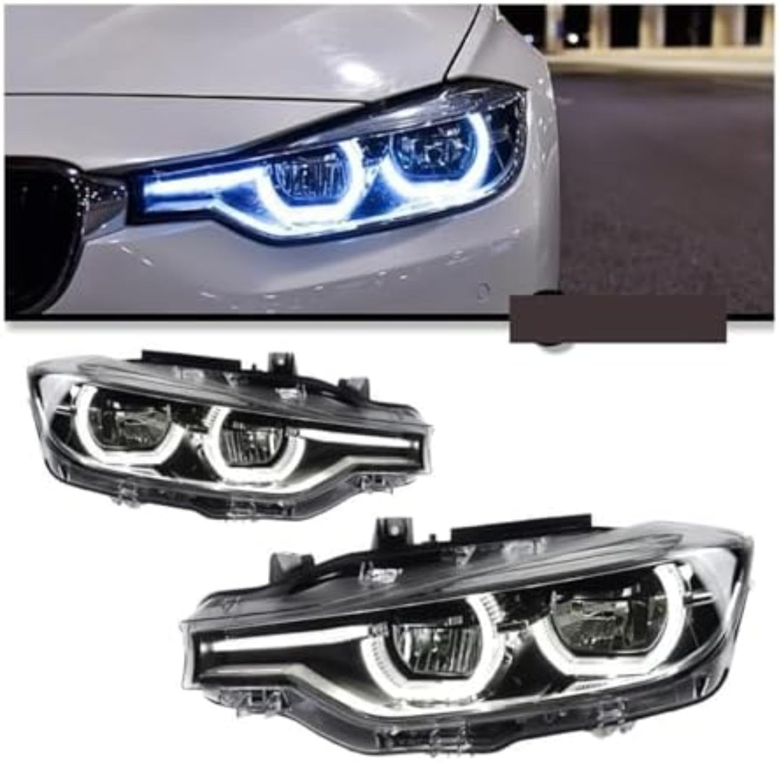 Dla BMW serii 3 F30 320I 2013-2016 reflektory przednie światła Lci Drl do jazdy dziennej modernizacja projektor przednie lampy reflektor włączony kierunkowskaz Lampka (Xenon) (Xenon)