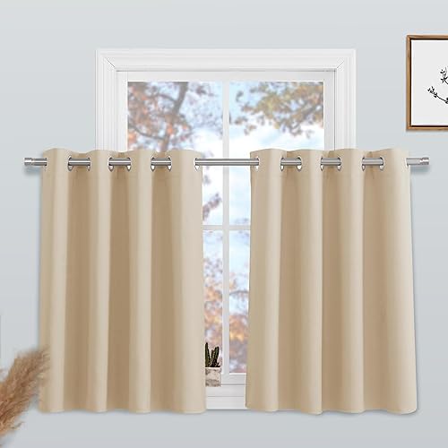 Miniatura 79 de KGORGE - Cortinas opacas grises para dormitorio 2 paneles, 42 x 63 pulgadas con ojales, cortinas de oscurecimiento de habitación con aislamiento