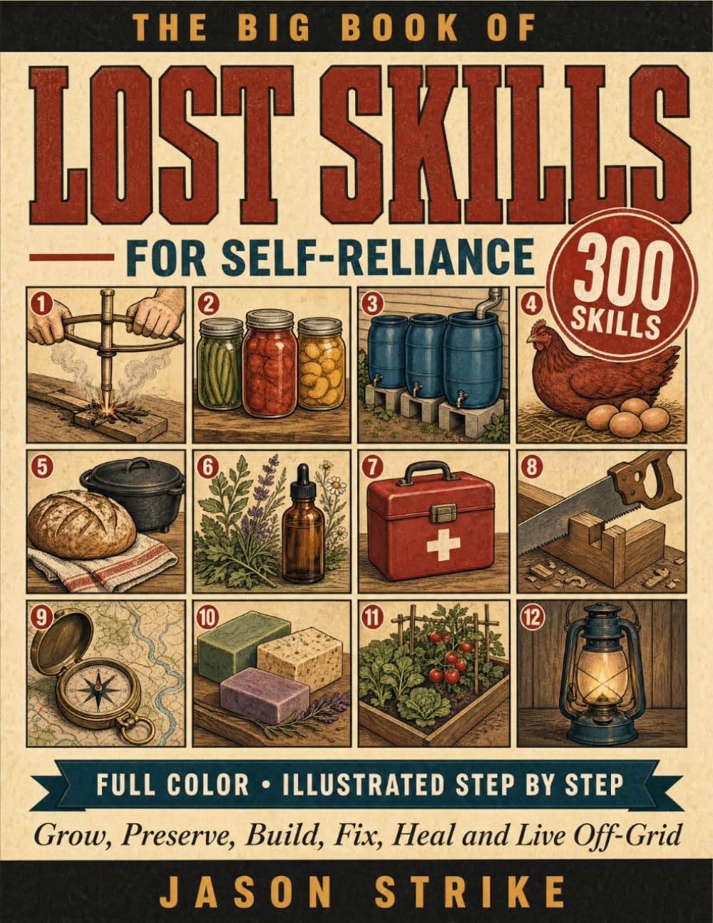The Big Book of Lost Skills for Self-Reliance: 300 Forgotten Skills and Secrets in 16 Fields, Illustrated Step by Step: Grow, Preserve, Build, Fix, Heal and Live Off-Grid Without the Repairman