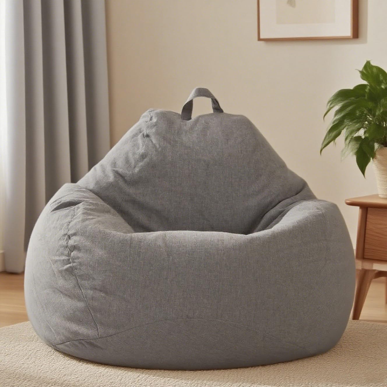 YushengTai Bean Bag Chair for Kids, Adults, Bean Bag Cover Without Filling, with Zipper, for Adults and Children, 100 x 120 cm Bean Bag Chair for Bedroom, Office, Living Room, Terrace