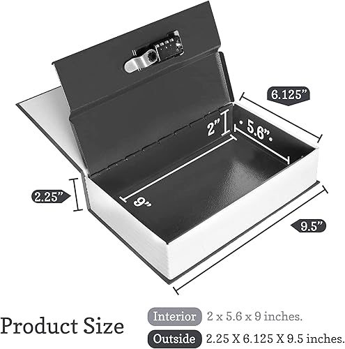 Miniatura 5 de Caja fuerte con diseño de libro de diversión, caja fuerte con cerradura combinada, caja fuerte de metal portátil, caja fuerte para libros, caja