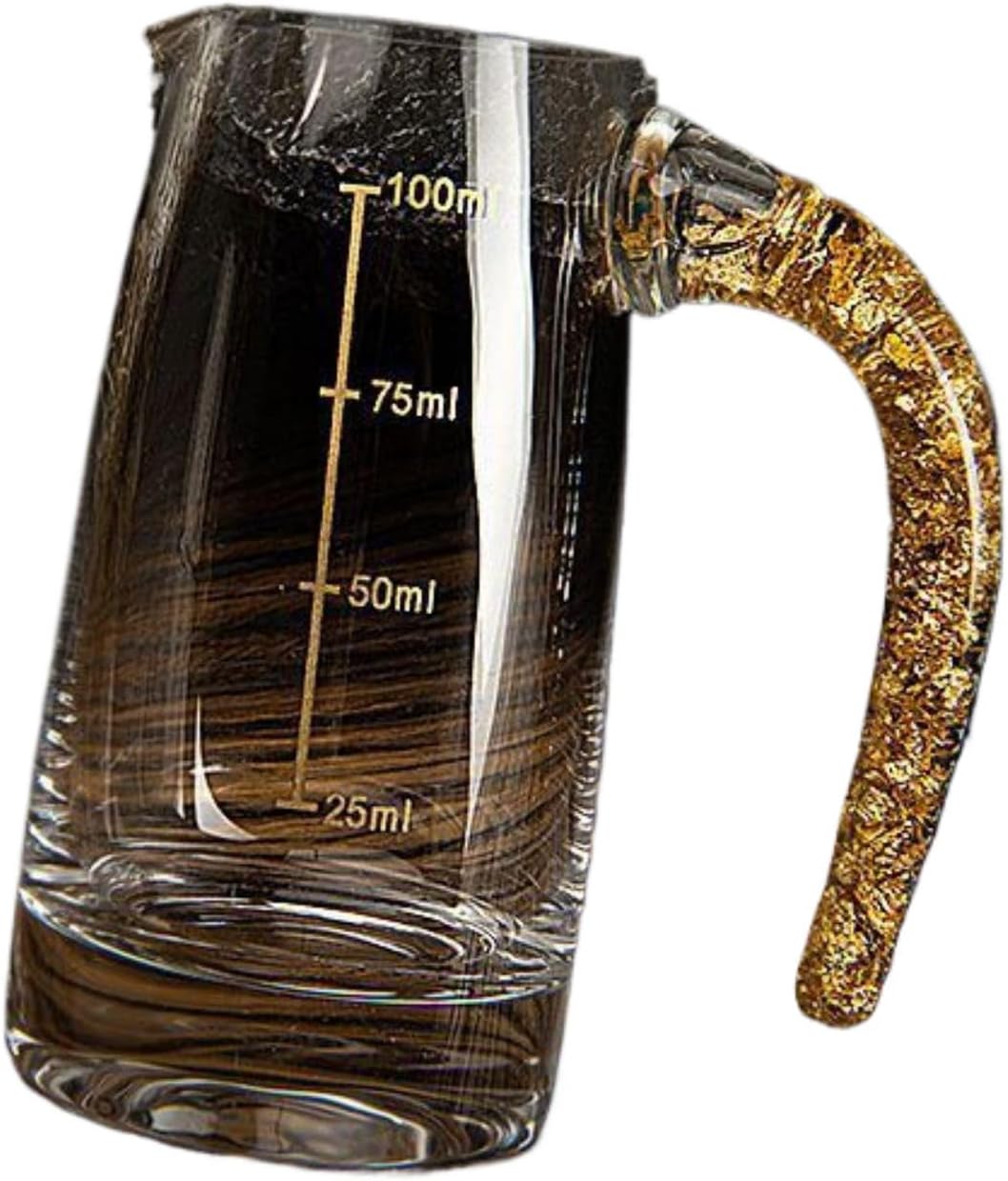 金箔白酒分酒器家用水晶玻璃烈酒杯饭店商用二两分酒壶量酒器酒杯 KCookware Accessories - 556