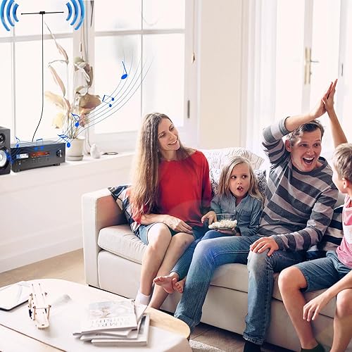 Miniatura 5 de Bingfu Antena dipolo en forma de T FM de 75 ohmios y 300 ohmios para interior Digital HD Radio Mesa Radio FM Receptor estéreo para el hogar AV Audio