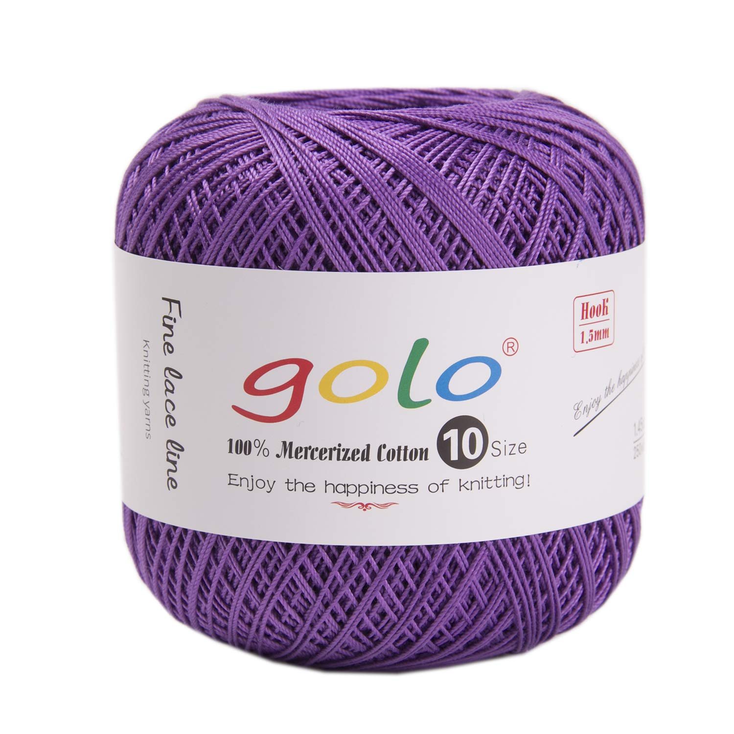 golo Crochet Yarn for Hand Knitting Crochet Thread Size 10 Purple Yarn 675