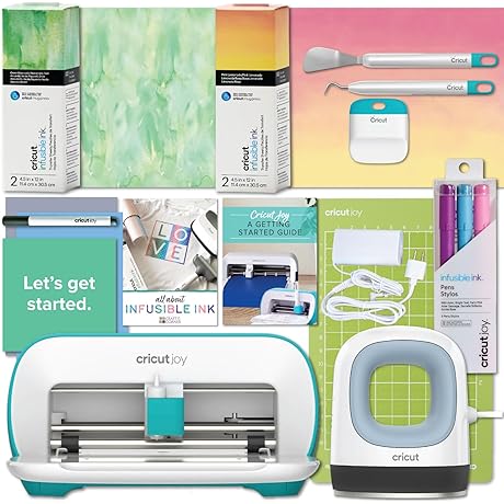 Cricut Joy Machine and Mini Easy Press Iron-On Bundle with Infusible Ink Materials