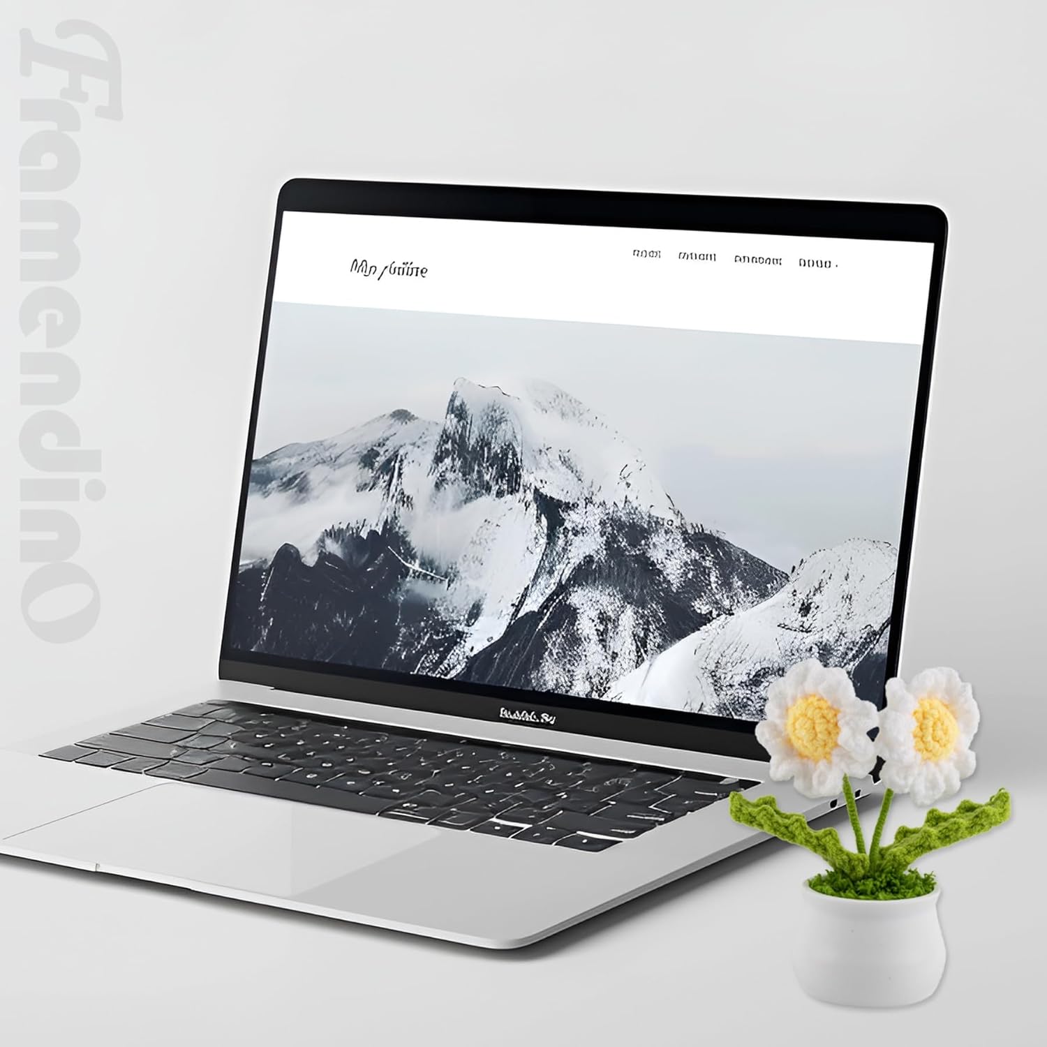 Framendino, 3 Pack Crochet Flower Pot Daisy Tulips Flowers Bouquet Handmade for Birthday Wedding Gift Home Decor - Image 7