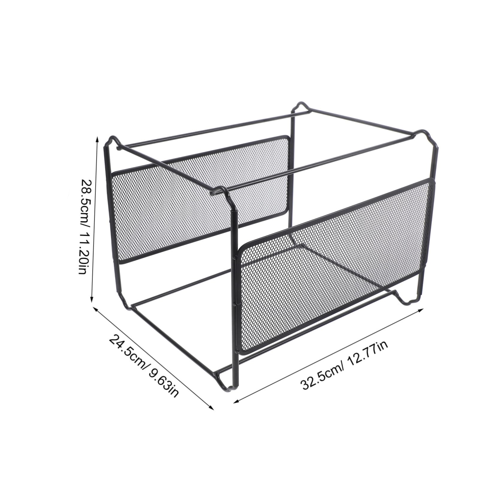 OSALADI Box A4 Hanger Desktop File Rack Document Holder File Organizer File Holder for Desk Office Organization File Storage Holder File Container Mesh File Holder File Crate Iron Black