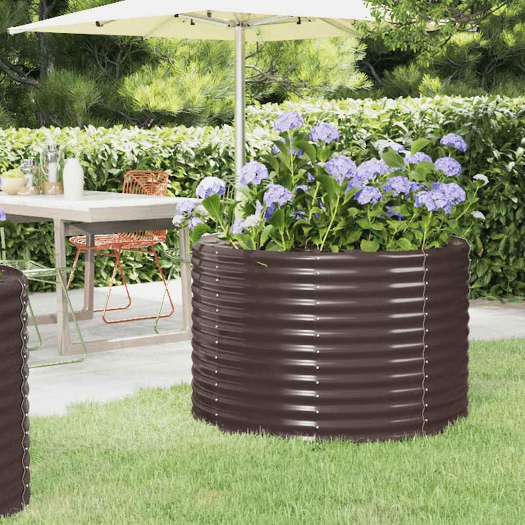 Jardinière surélevée pour herbes aromatiques sur la terrasse - Potager de jardin Homogen marron