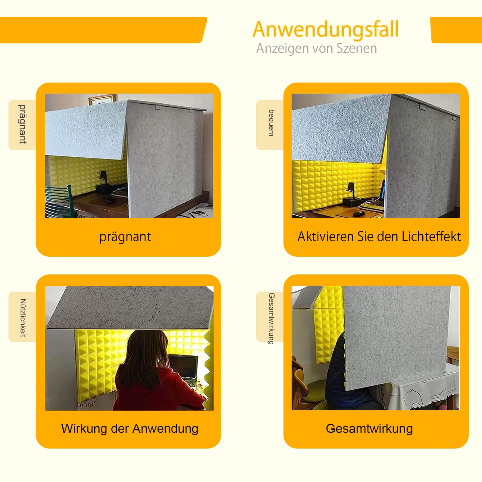 Vocal booth, Tragbare Gesangskabine, Schalldämmung Recording-Equipment, Aus Akustikschaumplatte,Mikrofon Isolierschaum, Mikrofonschutz, Studio, Singen, Podcast(60x60x60cm/Grau)
