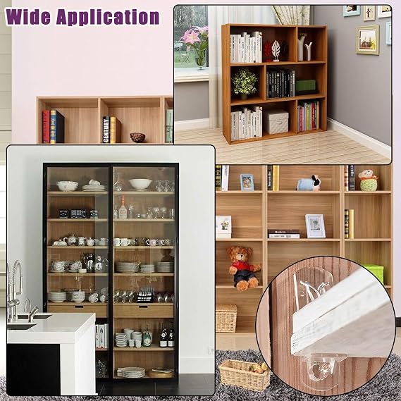 20pcs Plastic Locking Shelf Support Pegs,5mm Shelf Pins ,Self-Locking Bracket Clips,Clear Shelf Pegs for for Kitchen Cabinet Furniture Book Shelves, 5mm Peg x 3/4 Thick Shelves