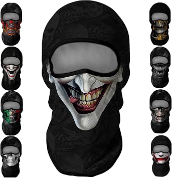 1Pc 3D Balaclava Full Face Mask,Skull Face Shield Motorcycle Head Cover Headwear Mask Ghosts Skull Cover for Men Women