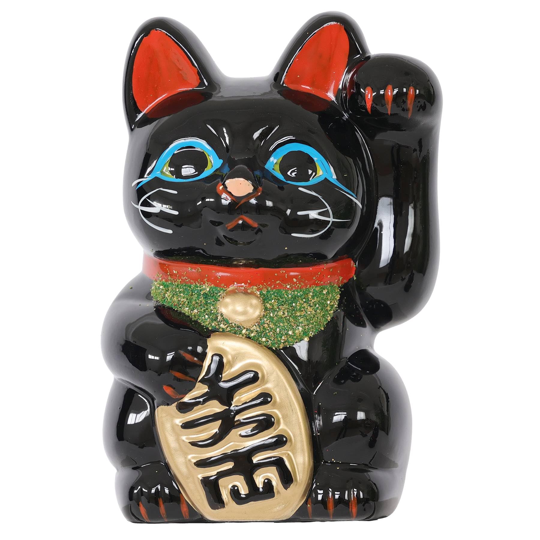 Tokoname Ware Maneki Neko Piggy Bank, Left Hand