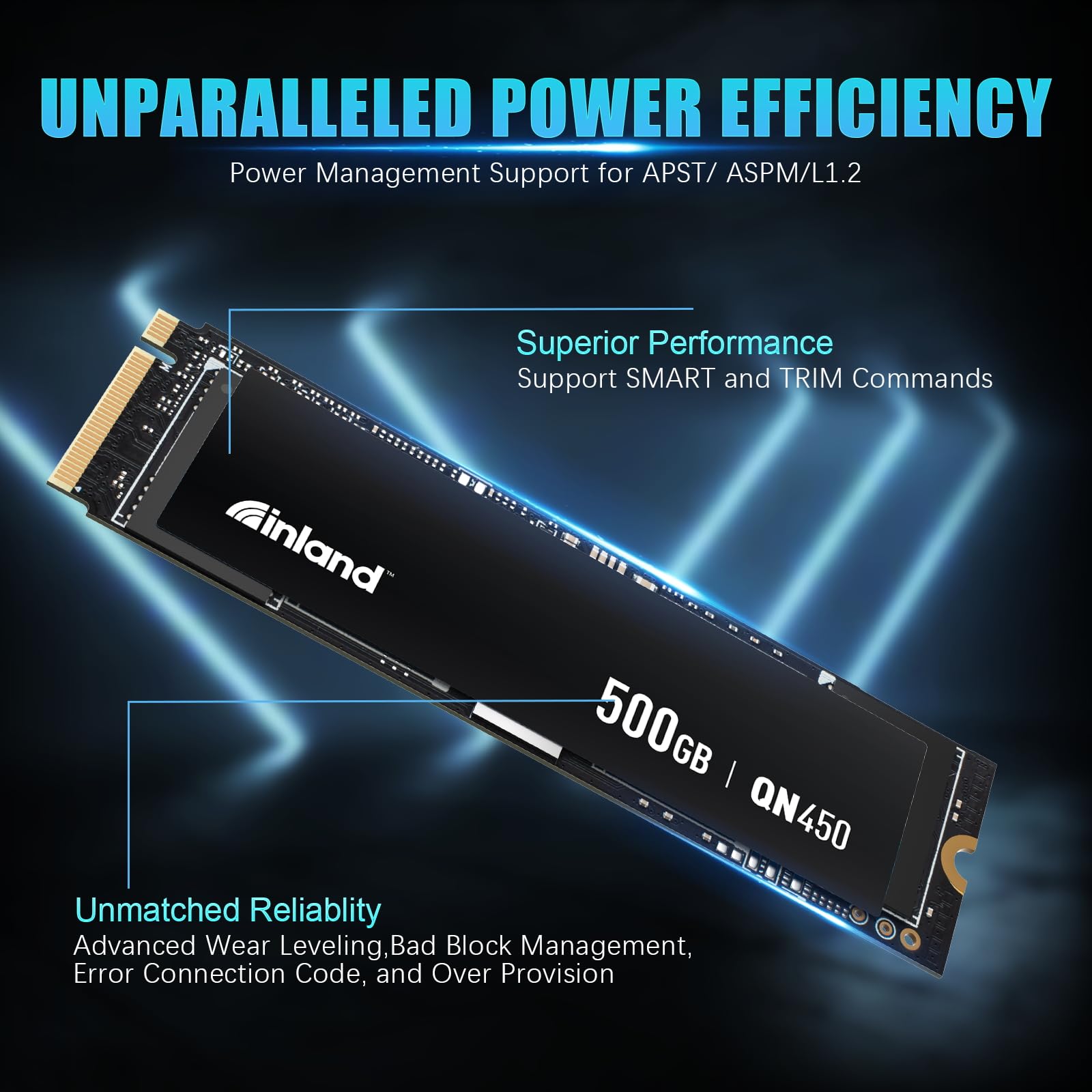 Amazon.com: INLAND QN450 SSD 500GB M.2 2280 NVMe SSD - PCIe 4.0