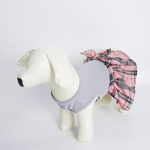 Miniatura 79 de PUPTECK Vestido de Navidad para perro, disfraz de cachorro, ropa para perros pequeños con falda de lazo, pijama Rojo (Navidad)