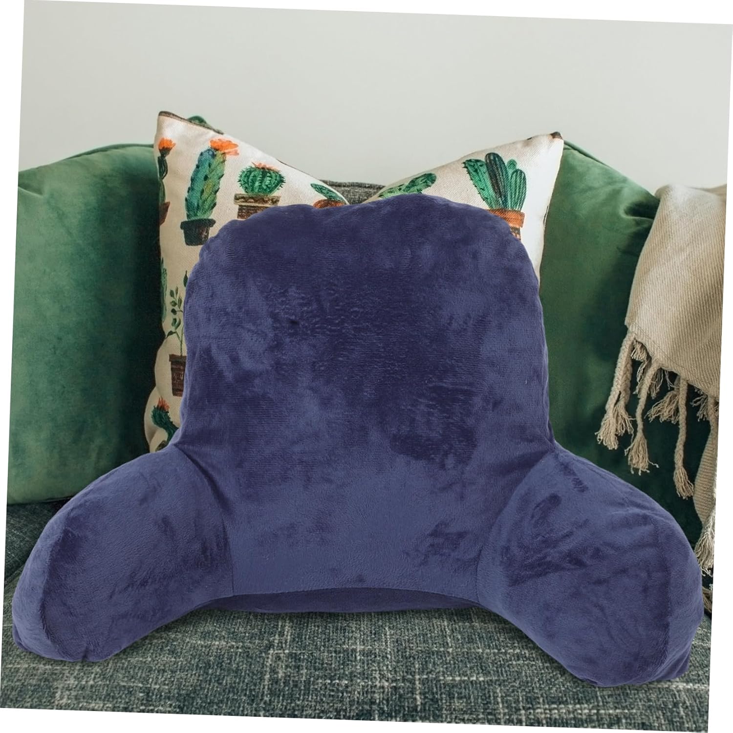 Bed Rest Pillow Arms Plush Backrest Cushion for Reading Sitting up in Bed Comfortable Lumbar Support Cozy Water-Resistant Material for Couch Floor Seating