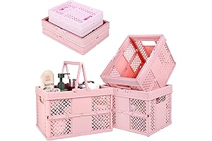 Plastic Collapsible Storage Crates for Organizing,2 Medium+2 Small Durable Collapsible Milk Crate...