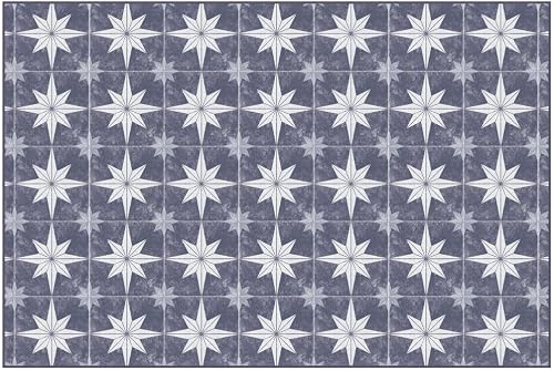 Carolina Creekhouse Aurora Vinyl Rug 6'x8' Blue | Vintage Tile FloorFlat, Waterproof & Non-Slip Carolina Creekhouse Aurora Vinyl Rug 6'x8' Blue | Vintage Tile FloorFlat, Waterproof & Non-Slip