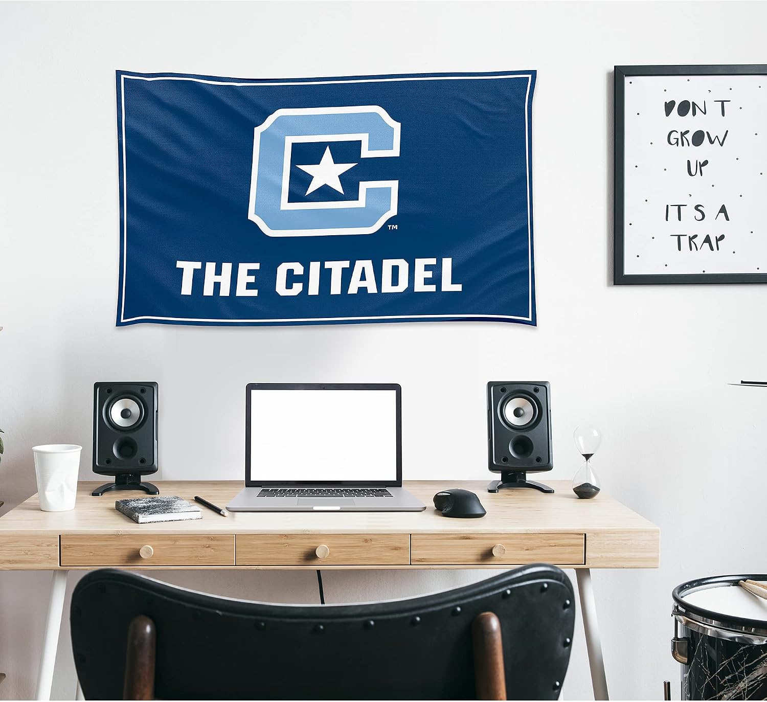 The Citadel The Military College of South Carolina Licensed Flag Banner 3x5 Feet Wall Decor Outdoor Indoor Decoration Brass Grommets Double Stitch (The Citadel # 2)