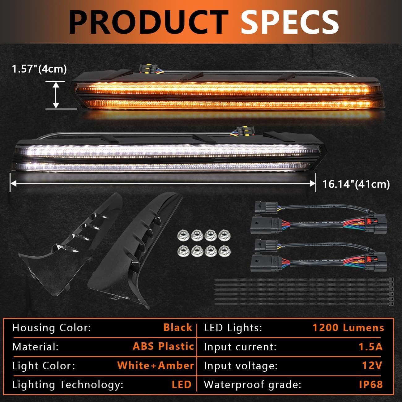 LED Grille Bezel Light Bars,Front Grille Bezel LED Daytime Running Turn Signal Lights w/Side Panels Sequential Accent Light Assemblies for Corvette C8 Stingray Z51 2020-2025