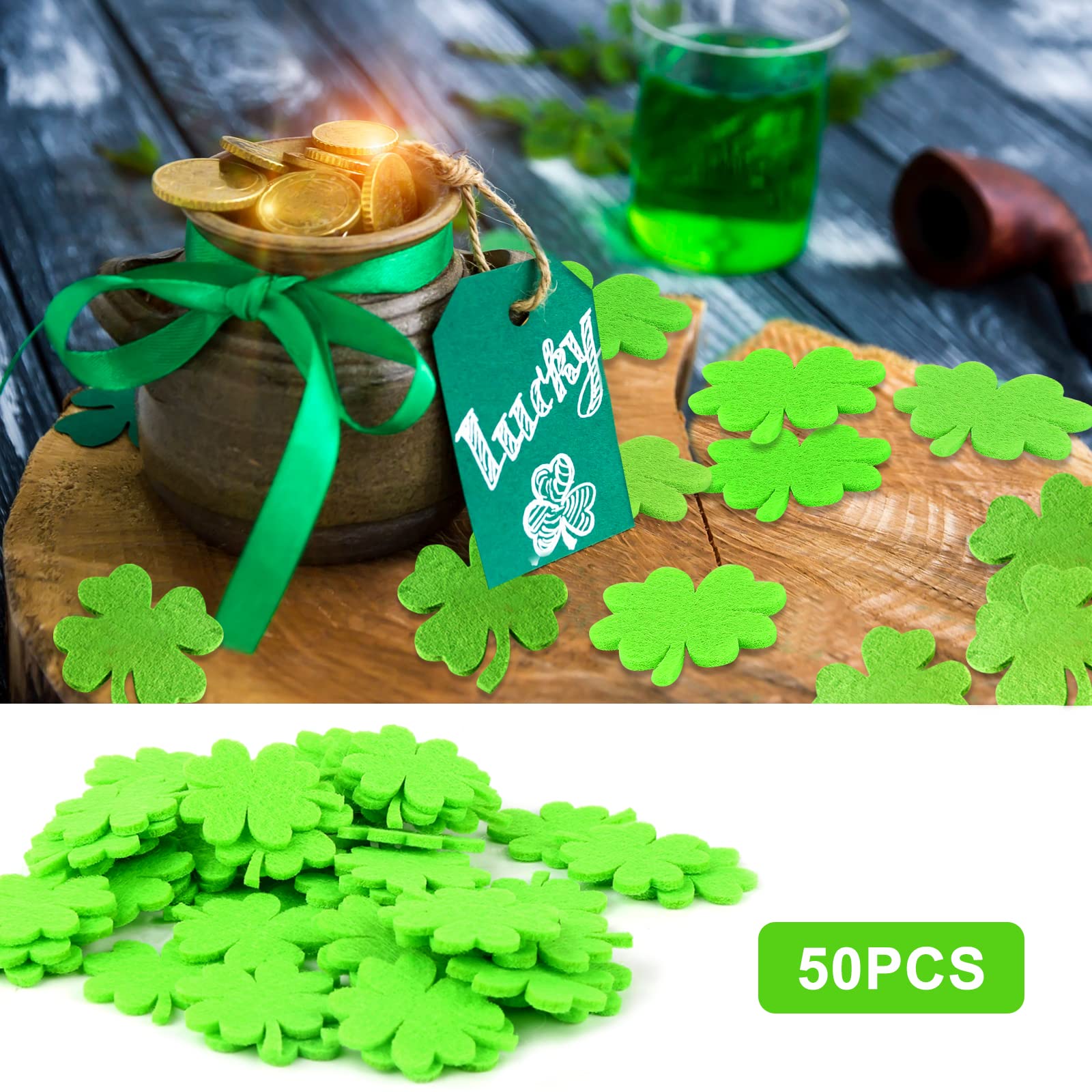 SHSHbuy Filzkleeblätter & Marienkäfer Set - 150 Stück DIY Deko Für Bastelarbeiten