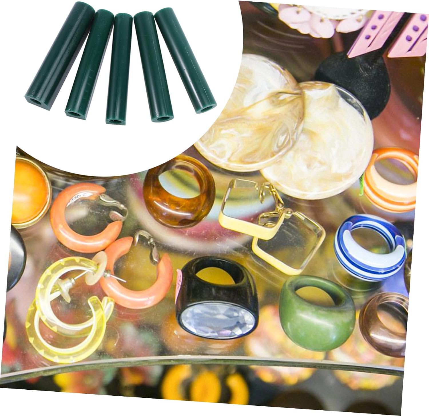 OSALADI 5Pcs Jewelry Wax Tube Mold Set for Ring Carving Wax Tube Tool for Craft Making Compatible Skill Levels for Jewelry Design and Engraving
