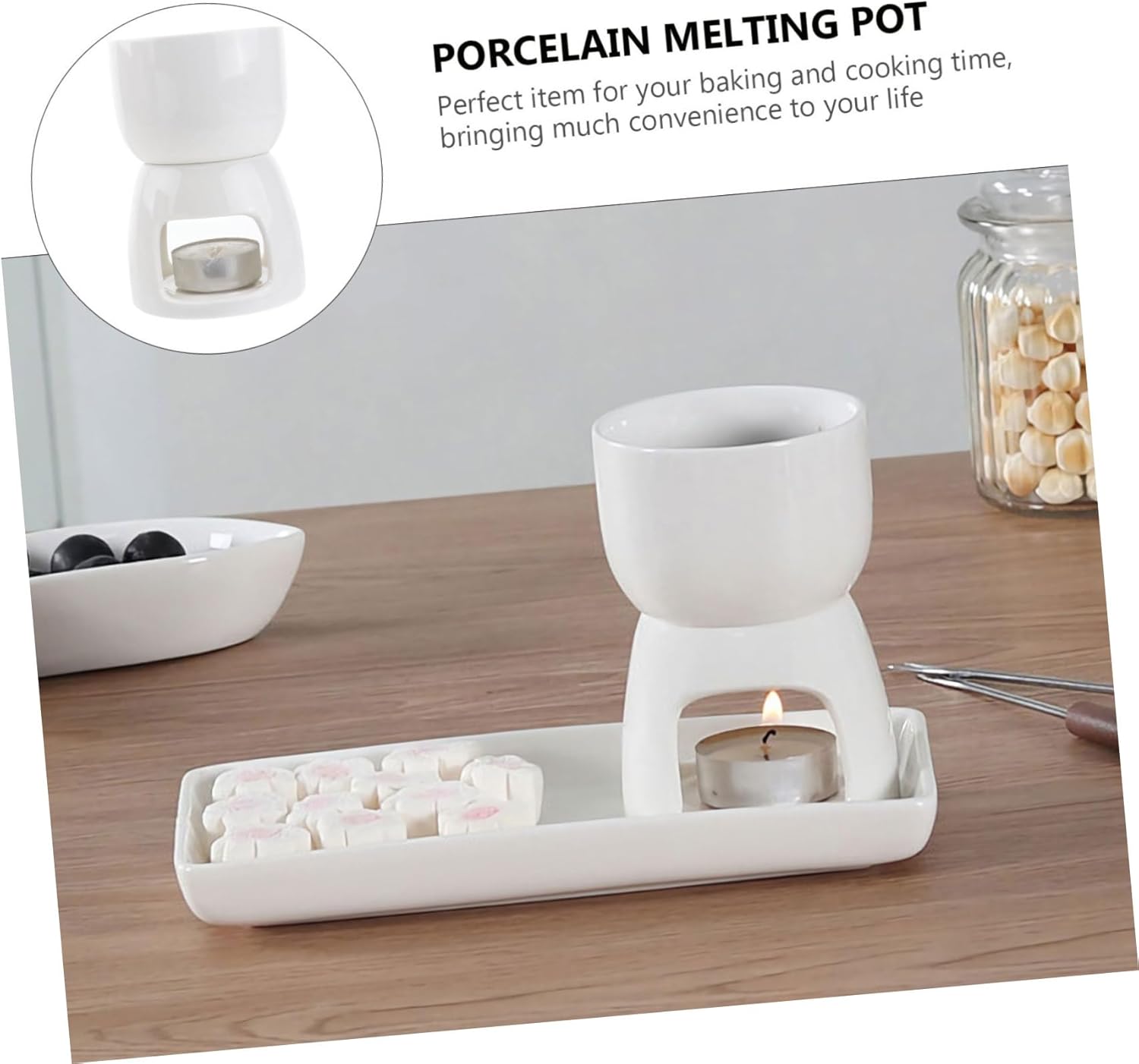Mikinona Fondue Cups Tealight Chocolate Melts Pot Double Boiler Candle Heating Pot