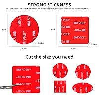 Vista 6 de Double Sided Adhesive Pads.Sticky Adhesive Pads Replacement Mounting Tape 6 Pcs.Very High Bond Sticky Adhesive Cars Dashboard &Daily Use.Car Mount