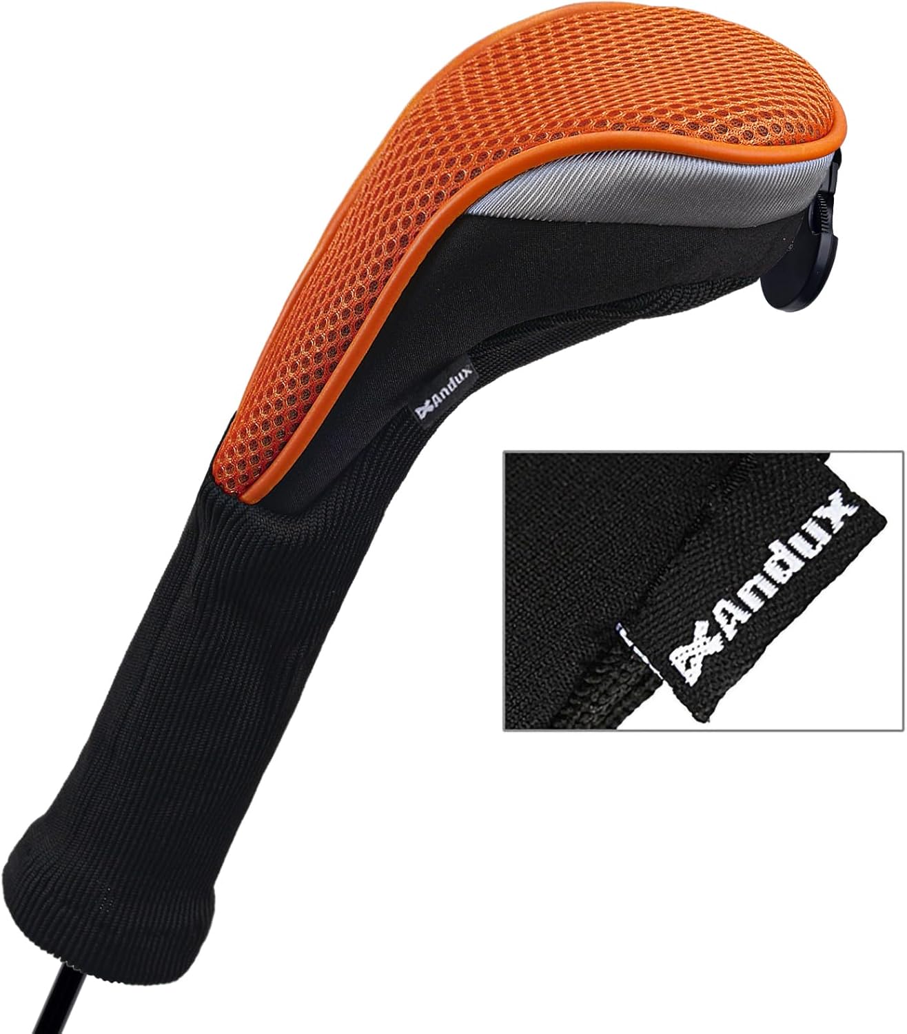 Andux 2pcs/Pack Long Neck Golf Hybrid Club Head Covers Interchangeable No. Tag CTMT-02
