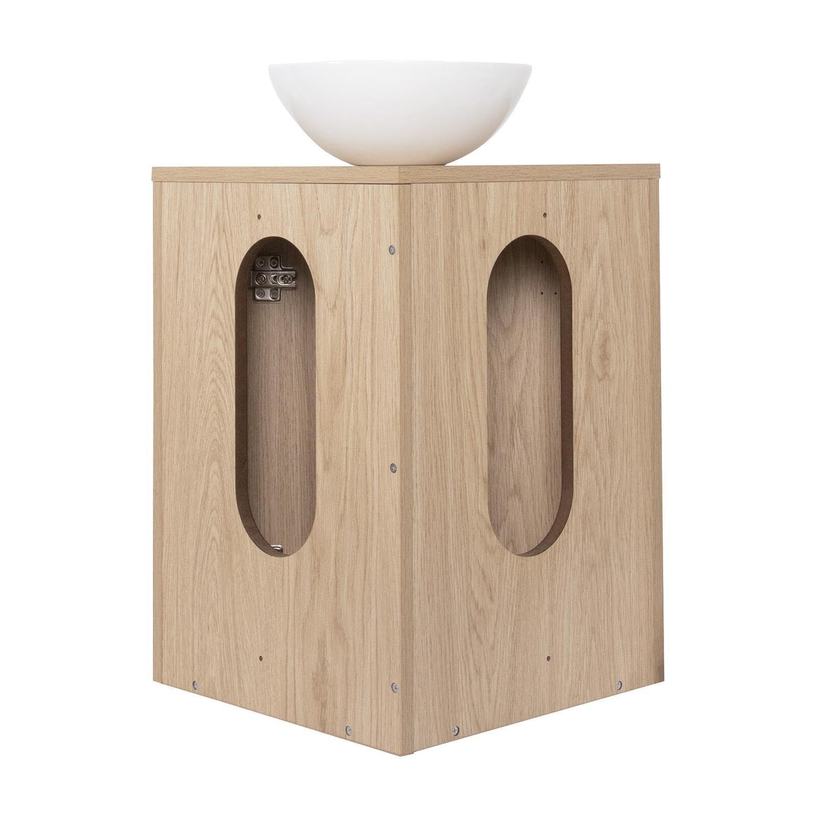 Sorrento - Mueble para lavadora esquinero con lavabo y grifo