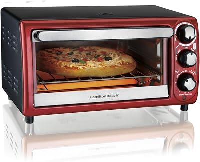 Hamilton Beach 4-Slice Toaster Oven, Red