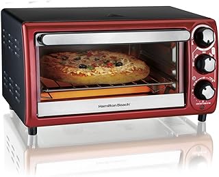 Hamilton Beach 4-Slice Toaster Oven, Red
