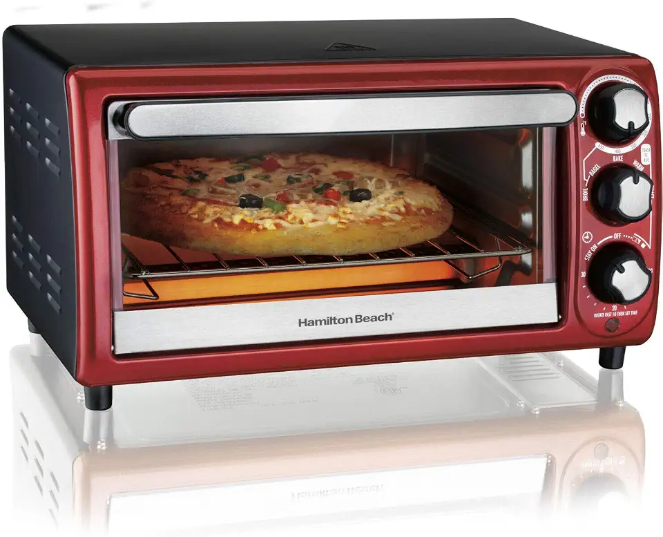 Hamilton Beach 4-Slice Toaster Oven, Red