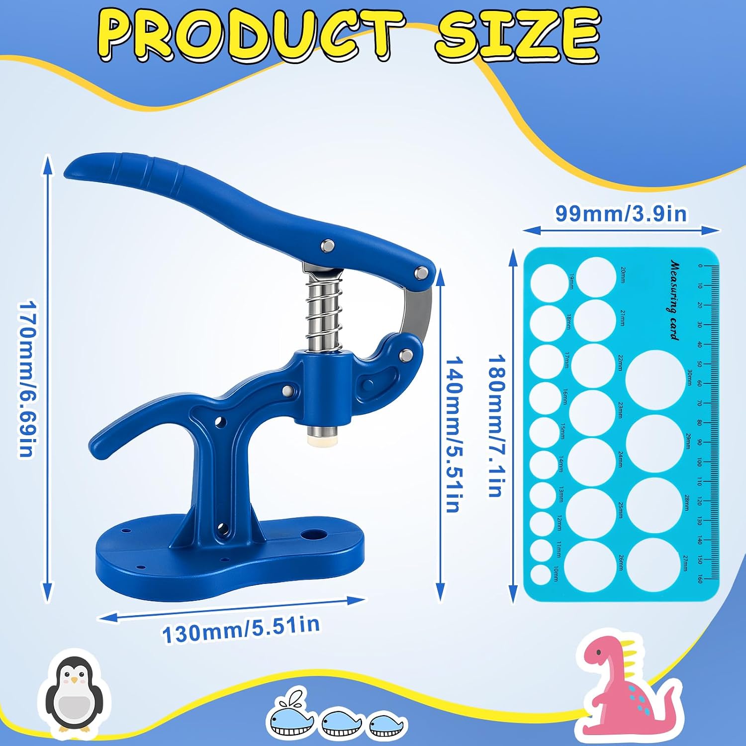 Leriton 743 Pcs Large Size Safety Eye Tool with Safety Eyes Noses and Sizer Tool for Amigurumi Crochet Stuffed Animal Install Making Supplies