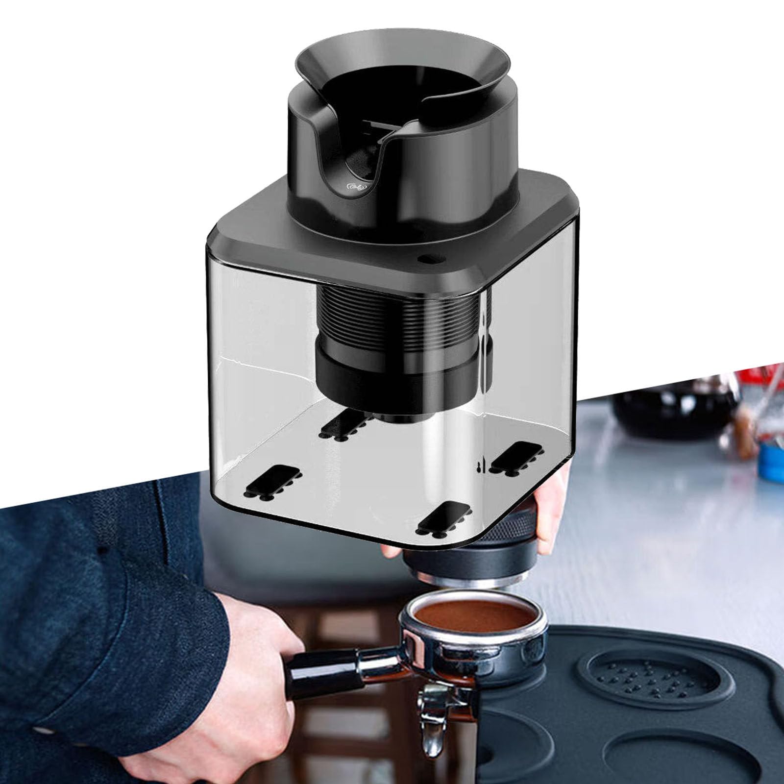 Limpiador de portafiltros comercial, máquina eléctrica automática de 30 W con 3 cabezales de cepillo, herramienta de limpieza de espresso para el hogar, cafetería, restaurante