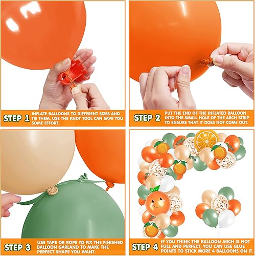 Miniatura 3 de Little Cutie - Kit de guirnalda de arco de globos naranjas para baby shower, globos de aluminio, globos de confeti dorado Champaign y recortes de