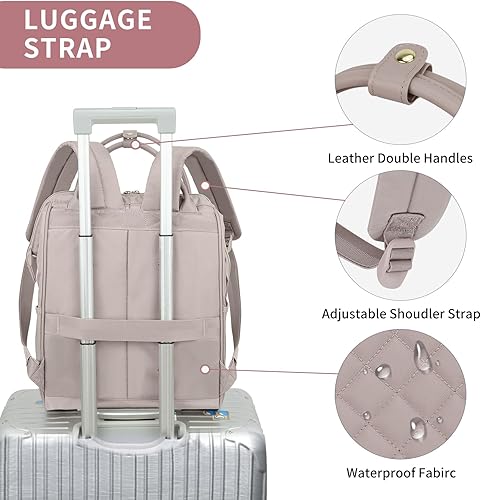 Miniatura 5 de EMPSIGN Mochila para laptop de 17 pulgadas para mujer, bolsas universitarias de viaje de negocios, de gran capacidad, impermeable, acolchada,
